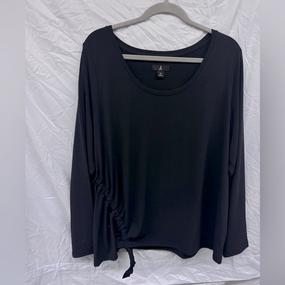 Jason Wu Tops - Jason Wu Black Asymmetrical Ruched Long Sleeve Tunic s 1X